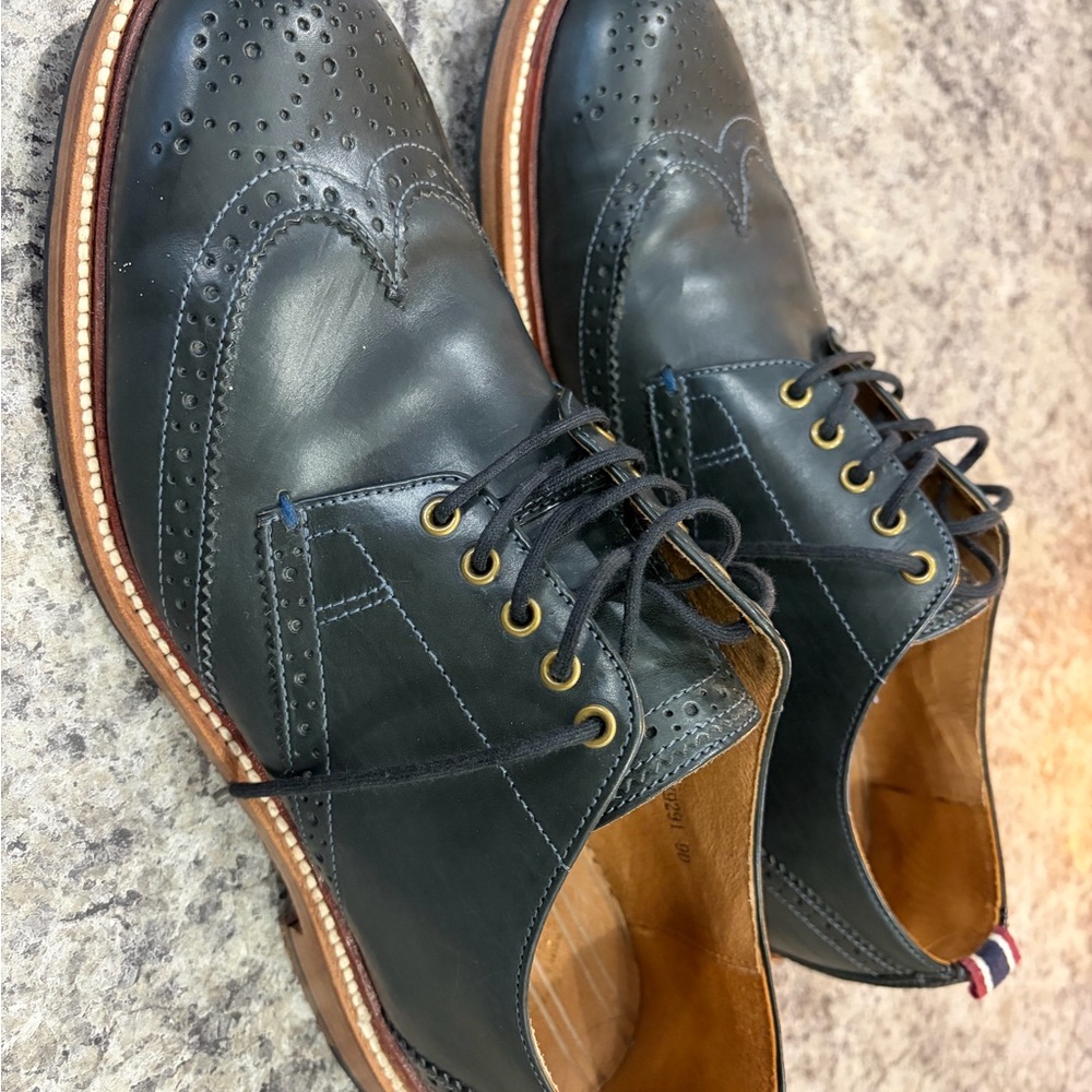 J. Crew Black Leather Brogue Oxfords